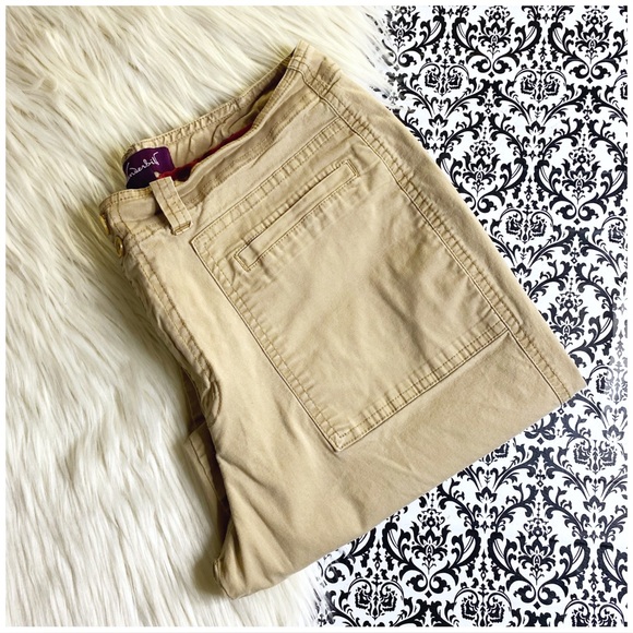 Gloria Vanderbilt : size : 12 : tan beige straight-leg ‘missy’ khaki cargo pants - Picture 1 of 9